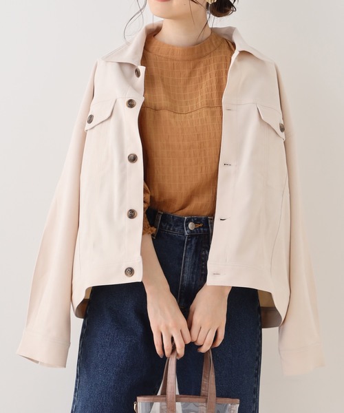 one after another NICE CLAUP（ワンアフターアナザーナイスクラップ）の「シャツジャケット（ブルゾン・レディース・ベージュ/ネイビー/アイボリー/ミント・FREE）」の17枚目の写真