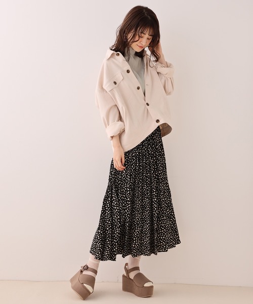 one after another NICE CLAUP（ワンアフターアナザーナイスクラップ）の「シャツジャケット（ブルゾン・レディース・ベージュ/ネイビー/アイボリー/ミント・FREE）」の16枚目の写真