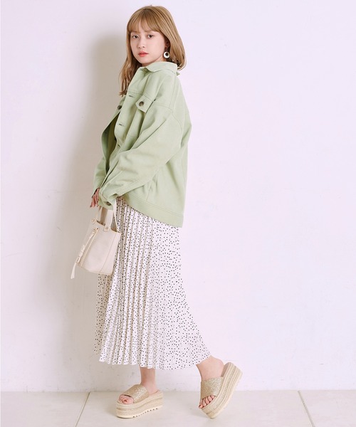 one after another NICE CLAUP（ワンアフターアナザーナイスクラップ）の「シャツジャケット（ブルゾン・レディース・ベージュ/ネイビー/アイボリー/ミント・FREE）」の19枚目の写真