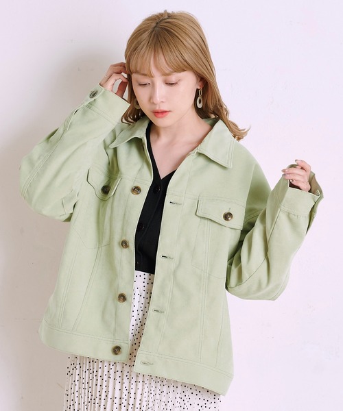 one after another NICE CLAUP（ワンアフターアナザーナイスクラップ）の「シャツジャケット（ブルゾン・レディース・ベージュ/ネイビー/アイボリー/ミント・FREE）」の21枚目の写真