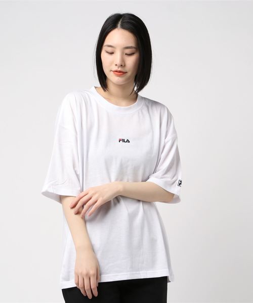 FILA(フィラ)の「FILA/フィラ オーバーサイズ ミニロゴ ワンポイント刺繍 半袖Tシャツ(Tシャツ/カットソー・メンズ・ホワイト/ブラック/ダークグリーン/ベージュ/パープル/パープル系その他/ホワイト系その他/ベージュ系その他2/ブラック系その他/ベージュ系その他/グリーン/ブルー/グリーン系その他/グレイッシュベージュ・LL/M/L)」の18枚目の写真