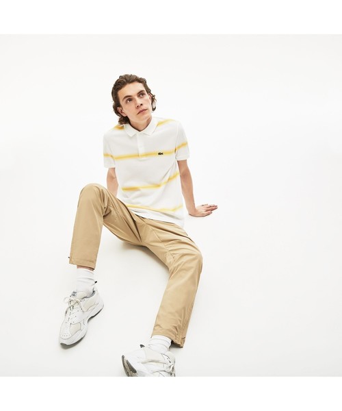 LACOSTE(ラコステ)の「レギュラーフィット Made In Franceオーガニックコットンピケボーダーデザインポロシャツ(半袖)(ポロシャツ・メンズ・ネイビー/レッド/ブルー系その他/ホワイト×イエロー・2/4/3/5)」の17枚目の写真