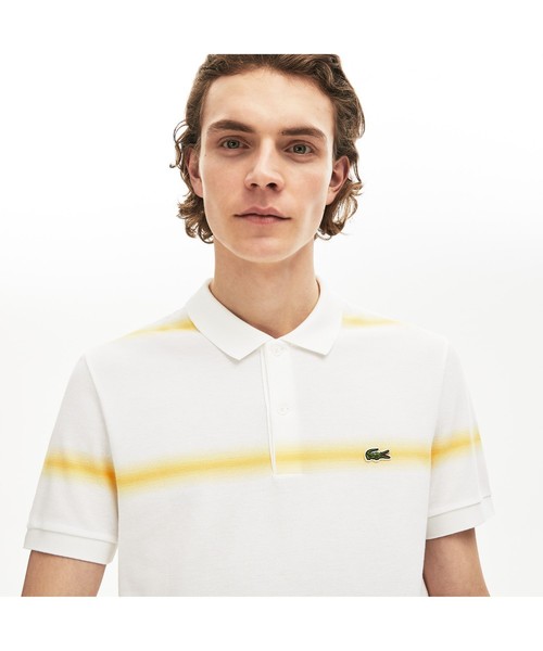 LACOSTE(ラコステ)の「レギュラーフィット Made In Franceオーガニックコットンピケボーダーデザインポロシャツ(半袖)(ポロシャツ・メンズ・ネイビー/レッド/ブルー系その他/ホワイト×イエロー・2/4/3/5)」の16枚目の写真