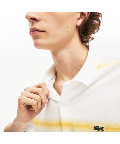 LACOSTE(ラコステ)の「レギュラーフィット Made In Franceオーガニックコットンピケボーダーデザインポロシャツ(半袖)(ポロシャツ・メンズ・ネイビー/レッド/ブルー系その他/ホワイト×イエロー・2/4/3/5)」の15枚目の写真