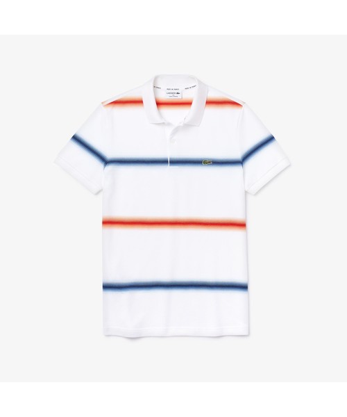 LACOSTE(ラコステ)の「レギュラーフィット Made In Franceオーガニックコットンピケボーダーデザインポロシャツ(半袖)(ポロシャツ・メンズ・ネイビー/レッド/ブルー系その他/ホワイト×イエロー・2/4/3/5)」の11枚目の写真