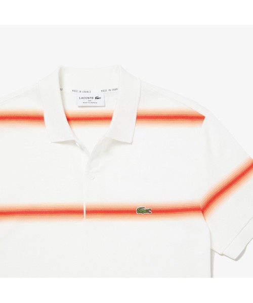 LACOSTE(ラコステ)の「レギュラーフィット Made In Franceオーガニックコットンピケボーダーデザインポロシャツ(半袖)(ポロシャツ・メンズ・ネイビー/レッド/ブルー系その他/ホワイト×イエロー・2/4/3/5)」の5枚目の写真