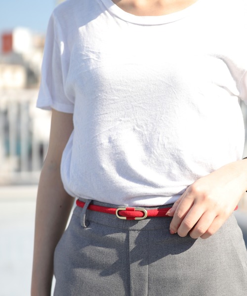 florist（フローリスト）の「【豚革】スエードタッチアンティーク細めベルト（ベルト・レディース・ネイビー/グレー/レッド/ライトグレー/ホワイト/キャメル/ブラック/グリーン/ブラウン・FREE）」の9枚目の写真