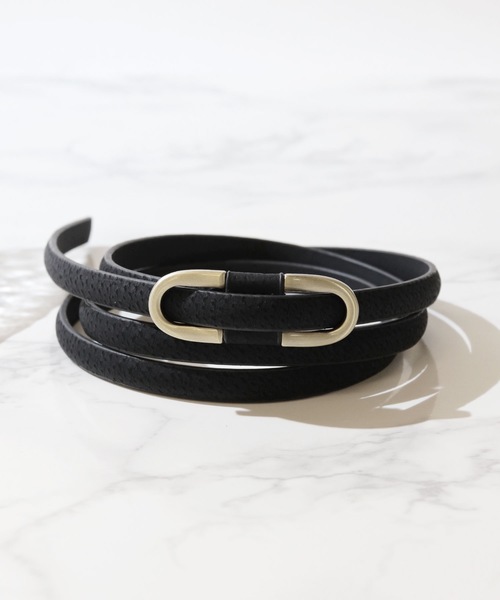 florist（フローリスト）の「【豚革】スエードタッチアンティーク細めベルト（ベルト・レディース・ネイビー/グレー/レッド/ライトグレー/ホワイト/キャメル/ブラック/グリーン/ブラウン・FREE）」の2枚目の写真