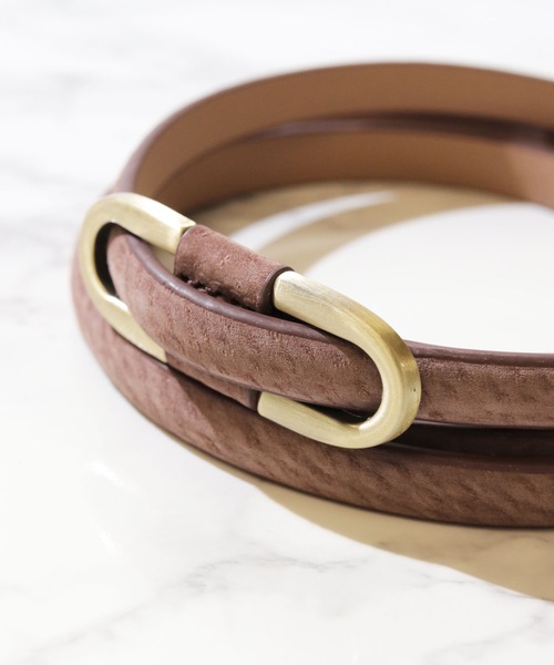 florist（フローリスト）の「【豚革】スエードタッチアンティーク細めベルト（ベルト・レディース・ネイビー/グレー/レッド/ライトグレー/ホワイト/キャメル/ブラック/グリーン/ブラウン・FREE）」の12枚目の写真