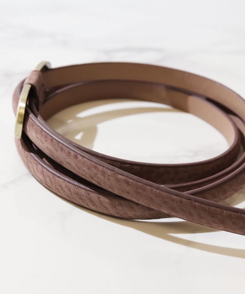 florist（フローリスト）の「【豚革】スエードタッチアンティーク細めベルト（ベルト・レディース・ネイビー/グレー/レッド/ライトグレー/ホワイト/キャメル/ブラック/グリーン/ブラウン・FREE）」の11枚目の写真