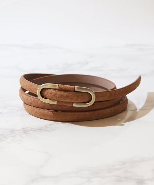 florist（フローリスト）の「【豚革】スエードタッチアンティーク細めベルト（ベルト・レディース・ネイビー/グレー/レッド/ライトグレー/ホワイト/キャメル/ブラック/グリーン/ブラウン・FREE）」の13枚目の写真