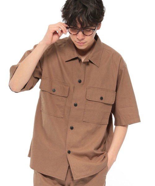 LAKOLE(ラコレ)の「リネン混クロップドCPOシャツ / LAKOLE(シャツ/ブラウス・メンズ・ブラック/ブラウン/ベージュ/オリーブ・MEDIUM/LARGE)」の18枚目の写真