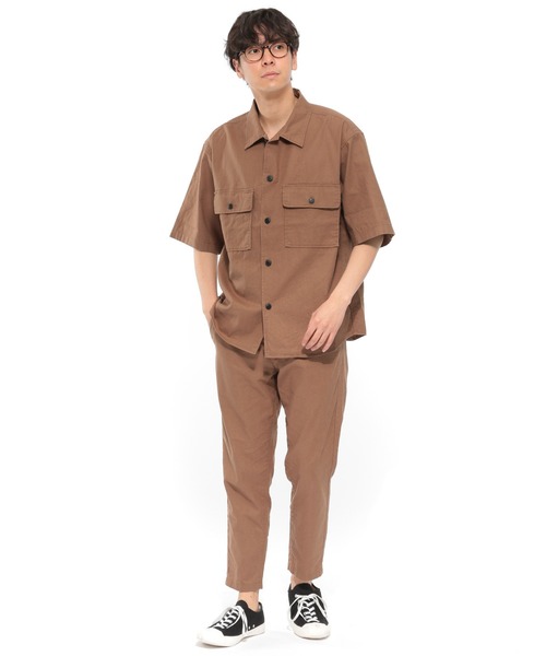 LAKOLE(ラコレ)の「リネン混クロップドCPOシャツ / LAKOLE(シャツ/ブラウス・メンズ・ブラック/ブラウン/ベージュ/オリーブ・MEDIUM/LARGE)」の14枚目の写真