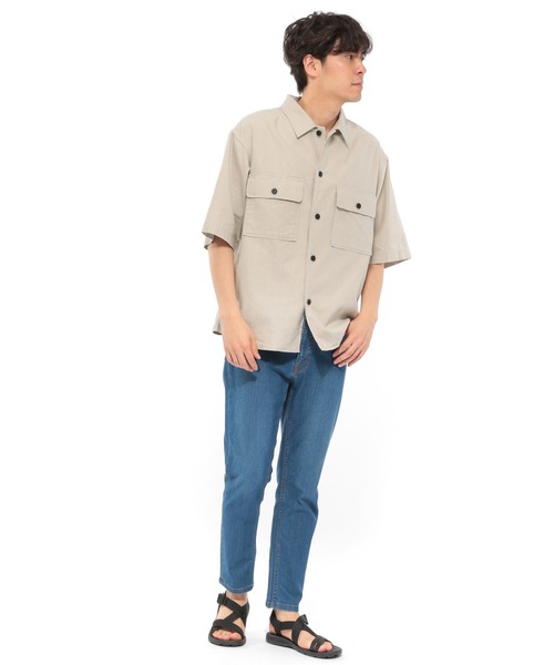 LAKOLE(ラコレ)の「リネン混クロップドCPOシャツ / LAKOLE(シャツ/ブラウス・メンズ・ブラック/ブラウン/ベージュ/オリーブ・MEDIUM/LARGE)」の10枚目の写真