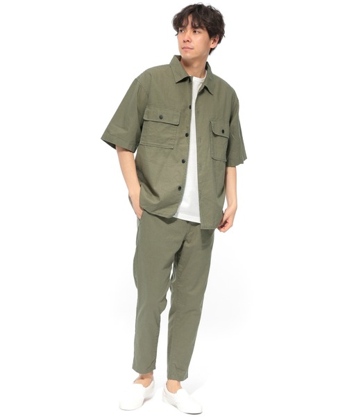 LAKOLE(ラコレ)の「リネン混クロップドCPOシャツ / LAKOLE(シャツ/ブラウス・メンズ・ブラック/ブラウン/ベージュ/オリーブ・MEDIUM/LARGE)」の16枚目の写真