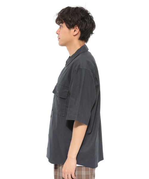 LAKOLE(ラコレ)の「リネン混クロップドCPOシャツ / LAKOLE(シャツ/ブラウス・メンズ・ブラック/ブラウン/ベージュ/オリーブ・MEDIUM/LARGE)」の9枚目の写真