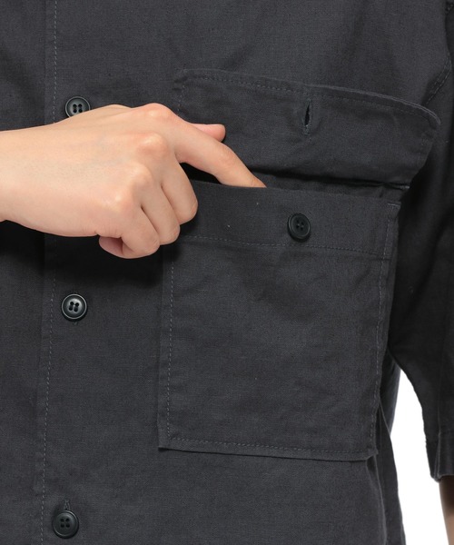 LAKOLE(ラコレ)の「リネン混クロップドCPOシャツ / LAKOLE(シャツ/ブラウス・メンズ・ブラック/ブラウン/ベージュ/オリーブ・MEDIUM/LARGE)」の11枚目の写真