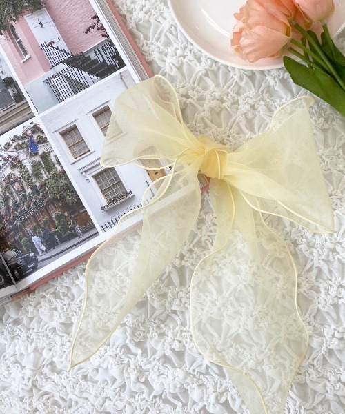 apres jour(アプレジュール)の「【apres jour×ARIAZ】オーガンジーヘアスカーフ(その他ヘアアクセサリー・レディース・ライトグレー/ベージュ/イエロー/ピンクベージュ/ダークブラウン/モカ/カーキ/ブラック・FREE)」の7枚目の写真