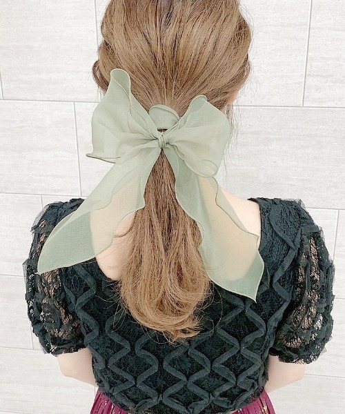 apres jour(アプレジュール)の「【apres jour×ARIAZ】オーガンジーヘアスカーフ(その他ヘアアクセサリー・レディース・ライトグレー/ベージュ/イエロー/ピンクベージュ/ダークブラウン/モカ/カーキ/ブラック・FREE)」の6枚目の写真