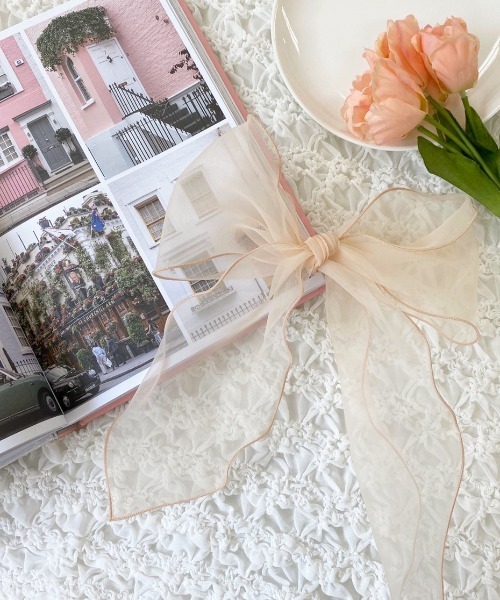 apres jour(アプレジュール)の「【apres jour×ARIAZ】オーガンジーヘアスカーフ(その他ヘアアクセサリー・レディース・ライトグレー/ベージュ/イエロー/ピンクベージュ/ダークブラウン/モカ/カーキ/ブラック・FREE)」の20枚目の写真