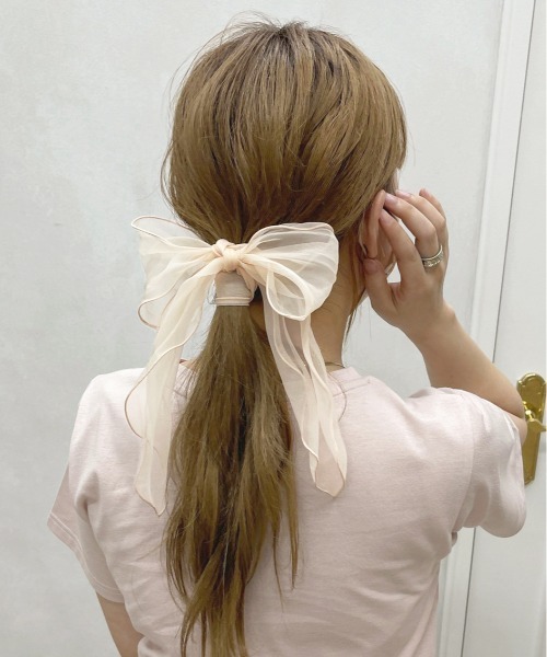 apres jour(アプレジュール)の「【apres jour×ARIAZ】オーガンジーヘアスカーフ(その他ヘアアクセサリー・レディース・ライトグレー/ベージュ/イエロー/ピンクベージュ/ダークブラウン/モカ/カーキ/ブラック・FREE)」の13枚目の写真