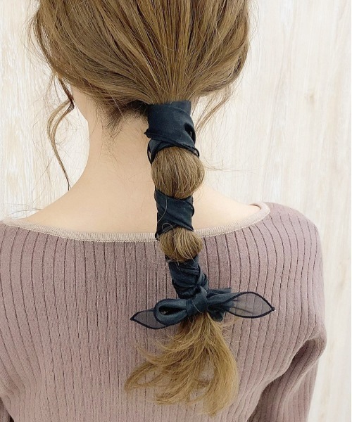 apres jour(アプレジュール)の「【apres jour×ARIAZ】オーガンジーヘアスカーフ(その他ヘアアクセサリー・レディース・ライトグレー/ベージュ/イエロー/ピンクベージュ/ダークブラウン/モカ/カーキ/ブラック・FREE)」の10枚目の写真