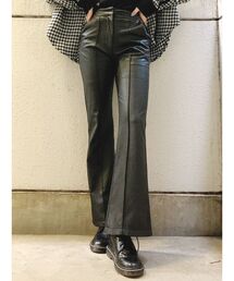 GYDA | フェイクレザースリットフレアパンツ(その他パンツ)