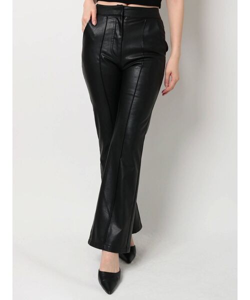 GYDA（ジェイダ）の「フェイクレザースリットフレアパンツ（その他パンツ・レディース・ブラック/ブラウン・SMALL/MEDIUM）」の9枚目の写真