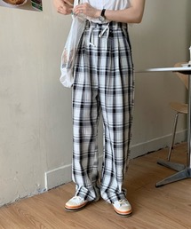 ABITOKYO | タック入り セミワイドチェックパンツ(その他パンツ)