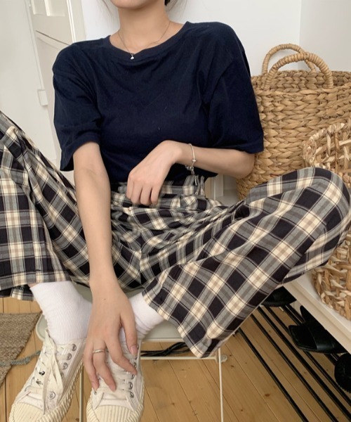 ABITOKYO（アビトーキョー）の「タック入り セミワイドチェックパンツ（その他パンツ・レディース・ホワイト/ブラック/ライトグリーン・S/M/L）」の18枚目の写真