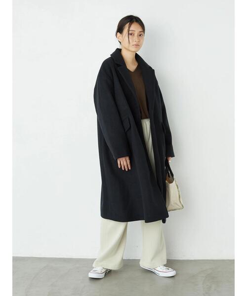 AMERICAN HOLIC（アメリカンホリック）の「モチフワVネックニットプルオーバー ＊●（ニット/セーター・レディース・ブラック/ブラウン/ブルー/アイボリー/マスタード/バーガンディー/グレイッシュベージュ・M/L）」の12枚目の写真