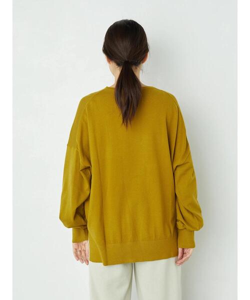 AMERICAN HOLIC（アメリカンホリック）の「モチフワVネックニットプルオーバー ＊●（ニット/セーター・レディース・ブラック/ブラウン/ブルー/アイボリー/マスタード/バーガンディー/グレイッシュベージュ・M/L）」の10枚目の写真