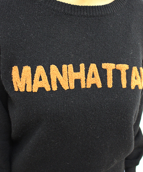 mystic（ミスティック）の「MANHATTANロゴ刺繍プルオーバー（ニット/セーター・レディース・アイボリー/ブラック/グレー・FREE）」の7枚目の写真