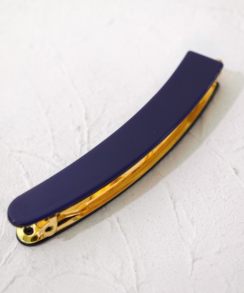 florist(フローリスト)の「滑り止めつきべっ甲柄バナナクリップ(バレッタ/ヘアクリップ・レディース・ベージュ/パープル/ブラウン/グレー/オフホワイト/オレンジ/トップグレー/バイオレット/キャメル/ブラウン系その他2/ダークネイビー/ブラック/ライトピンク/ネイビー・FREE)」の9枚目の写真