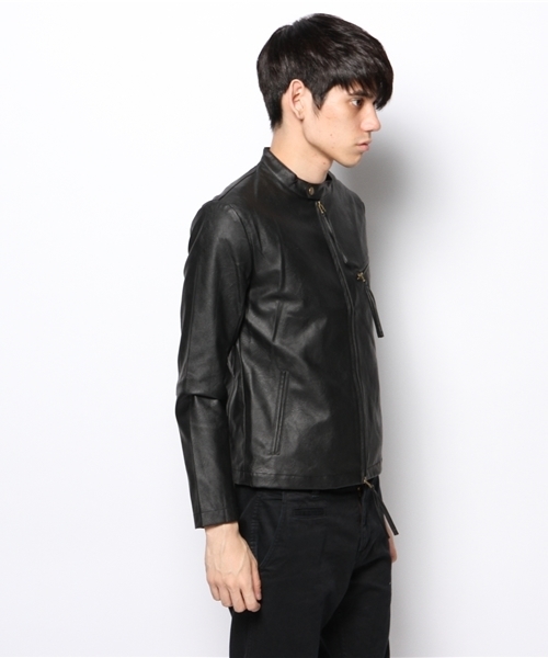 VENCEEXCHANGE（ヴァンスエクスチェンジ）の「PUライダース（ライダースジャケット・メンズ・ブラック/ブルー・MEDIUM/LARGE）」の4枚目の写真