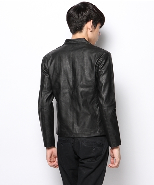 VENCEEXCHANGE（ヴァンスエクスチェンジ）の「PUライダース（ライダースジャケット・メンズ・ブラック/ブルー・MEDIUM/LARGE）」の5枚目の写真