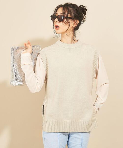 スリットニットベスト By ウォッシャブル ベスト Beauty Youth Arrows ビューティアンドユースユナイテッドアローズ のファッション トップス Beauty Youth コットンアクリル United United