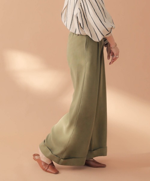 Bab(バブ)の「【WEB限定】フロントタックバギーパンツ(その他パンツ・レディース・ベージュ/カーキ/ブラック・38)」の2枚目の写真