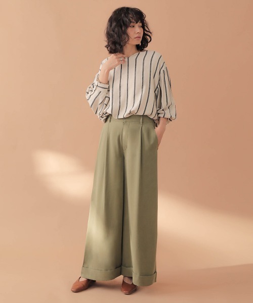 Bab(バブ)の「【WEB限定】フロントタックバギーパンツ(その他パンツ・レディース・ベージュ/カーキ/ブラック・38)」の15枚目の写真