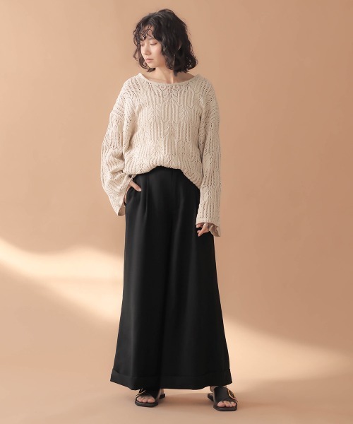 Bab(バブ)の「【WEB限定】フロントタックバギーパンツ(その他パンツ・レディース・ベージュ/カーキ/ブラック・38)」の8枚目の写真