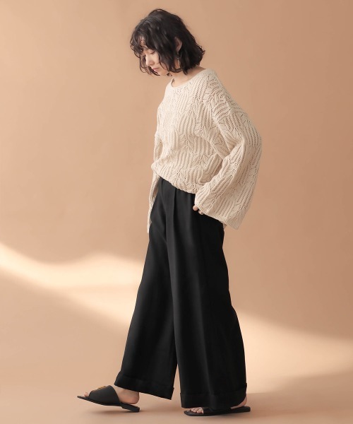 Bab(バブ)の「【WEB限定】フロントタックバギーパンツ(その他パンツ・レディース・ベージュ/カーキ/ブラック・38)」の18枚目の写真