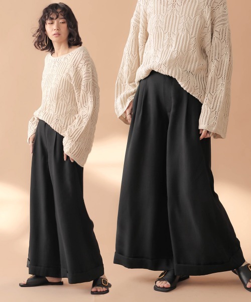 Bab(バブ)の「【WEB限定】フロントタックバギーパンツ(その他パンツ・レディース・ベージュ/カーキ/ブラック・38)」の5枚目の写真