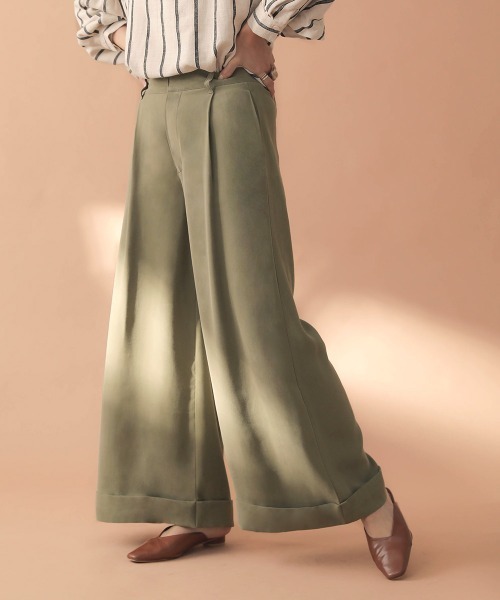 Bab(バブ)の「【WEB限定】フロントタックバギーパンツ(その他パンツ・レディース・ベージュ/カーキ/ブラック・38)」の4枚目の写真