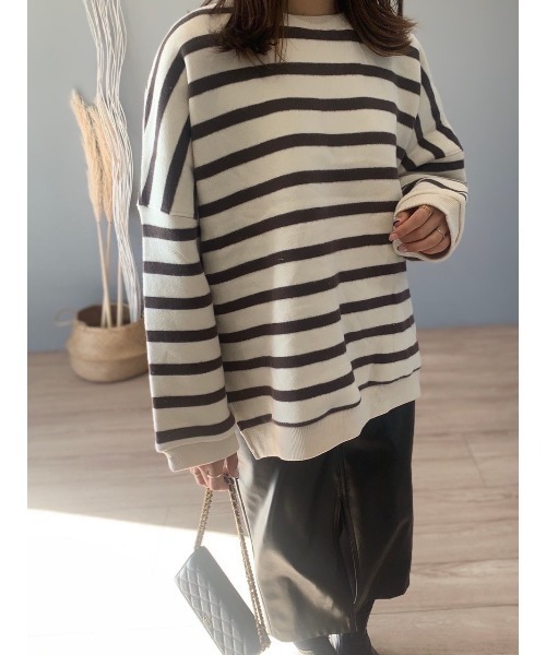 C'est chic!  オーバーサイズボーダースウェット C'est chic!（セシック）の「オーバーサイズボーダースウェット
