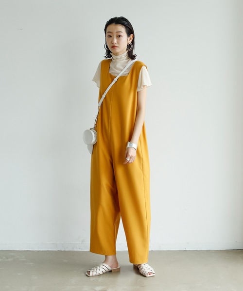 Birthday room（バースデイルーム）の「シンプルカラーコンビネゾン（つなぎ/オールインワン・レディース・ブラック/ピンク/マスタード/ライトベージュ・FREE）」の5枚目の写真