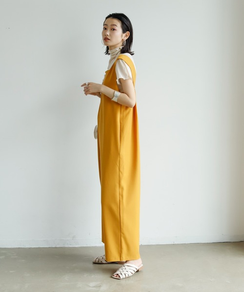 Birthday room（バースデイルーム）の「シンプルカラーコンビネゾン（つなぎ/オールインワン・レディース・ブラック/ピンク/マスタード/ライトベージュ・FREE）」の7枚目の写真