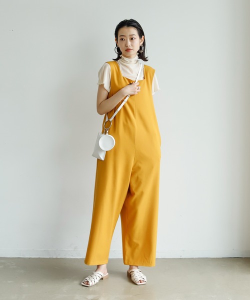 Birthday room（バースデイルーム）の「シンプルカラーコンビネゾン（つなぎ/オールインワン・レディース・ブラック/ピンク/マスタード/ライトベージュ・FREE）」の6枚目の写真