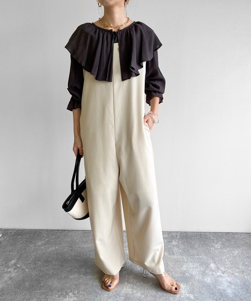 Birthday room（バースデイルーム）の「シンプルカラーコンビネゾン（つなぎ/オールインワン・レディース・ブラック/ピンク/マスタード/ライトベージュ・FREE）」の16枚目の写真