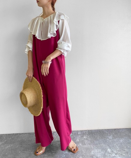 Birthday room（バースデイルーム）の「シンプルカラーコンビネゾン（つなぎ/オールインワン・レディース・ブラック/ピンク/マスタード/ライトベージュ・FREE）」の19枚目の写真