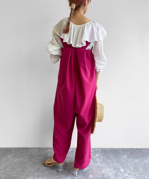 Birthday room（バースデイルーム）の「シンプルカラーコンビネゾン（つなぎ/オールインワン・レディース・ブラック/ピンク/マスタード/ライトベージュ・FREE）」の21枚目の写真